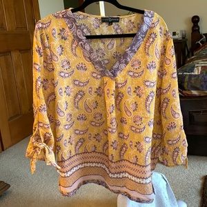 Fred David Size XL NWOT Bohemian Blouse